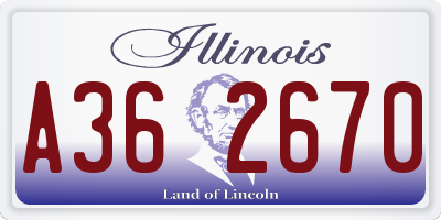 IL license plate A362670