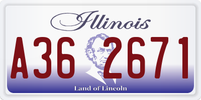 IL license plate A362671