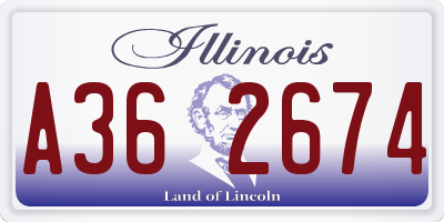 IL license plate A362674