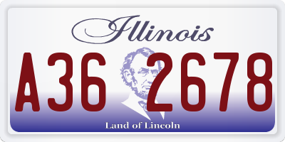 IL license plate A362678