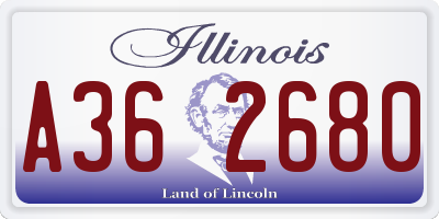 IL license plate A362680