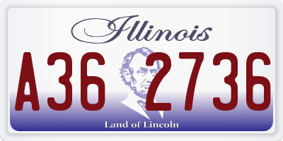 IL license plate A362736