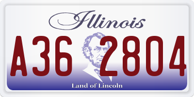 IL license plate A362804