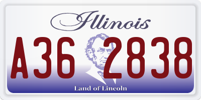 IL license plate A362838