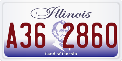 IL license plate A362860