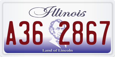 IL license plate A362867