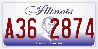 IL license plate A362874