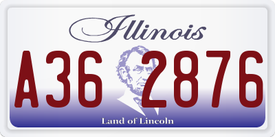 IL license plate A362876