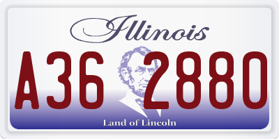 IL license plate A362880