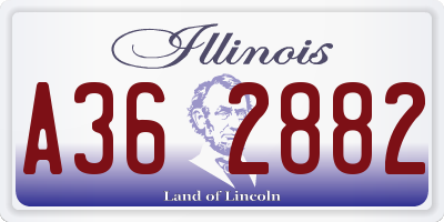 IL license plate A362882