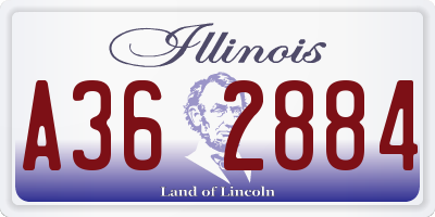 IL license plate A362884