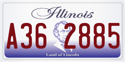 IL license plate A362885