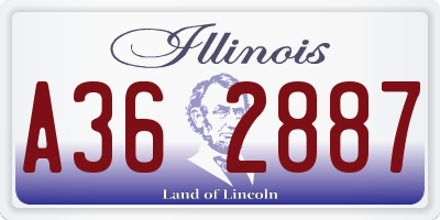 IL license plate A362887