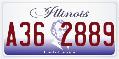 IL license plate A362889