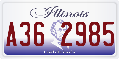 IL license plate A362985
