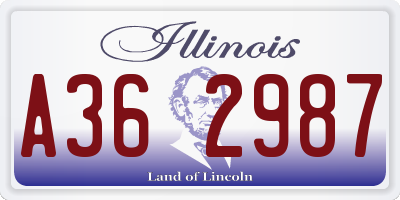 IL license plate A362987