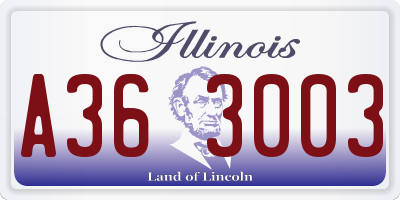 IL license plate A363003