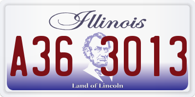 IL license plate A363013