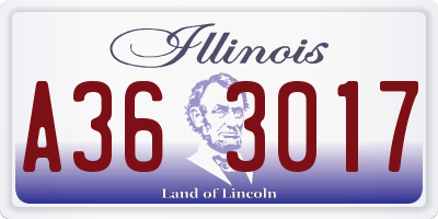IL license plate A363017