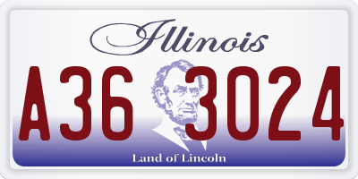 IL license plate A363024