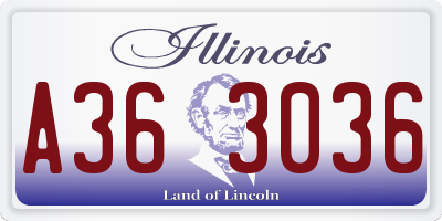 IL license plate A363036