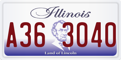 IL license plate A363040