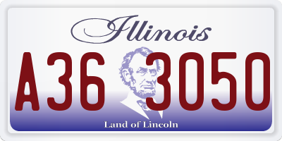 IL license plate A363050