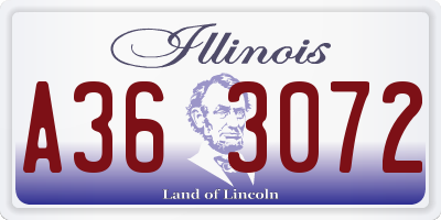 IL license plate A363072