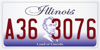 IL license plate A363076