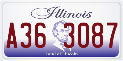 IL license plate A363087
