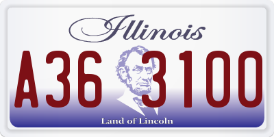 IL license plate A363100