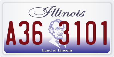 IL license plate A363101