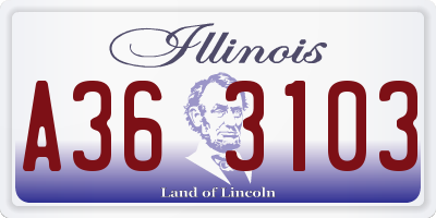 IL license plate A363103