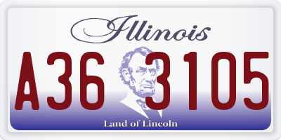 IL license plate A363105