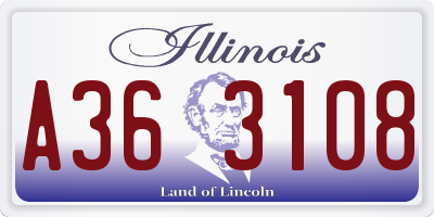 IL license plate A363108