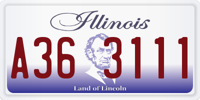 IL license plate A363111