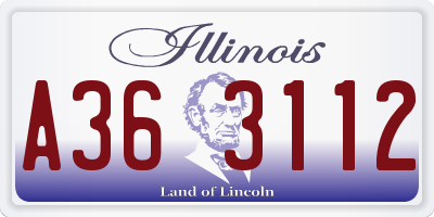 IL license plate A363112
