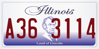 IL license plate A363114