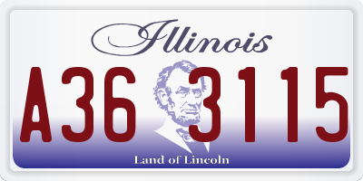 IL license plate A363115