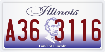 IL license plate A363116