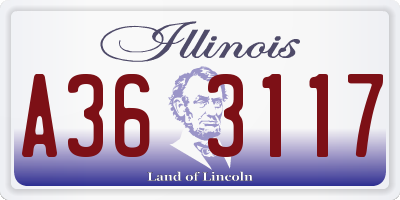 IL license plate A363117