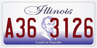 IL license plate A363126