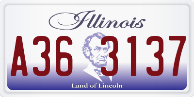 IL license plate A363137