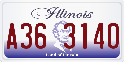 IL license plate A363140