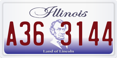 IL license plate A363144