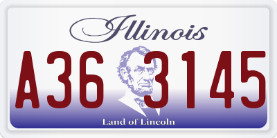 IL license plate A363145