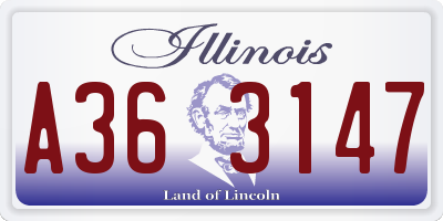 IL license plate A363147