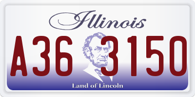 IL license plate A363150