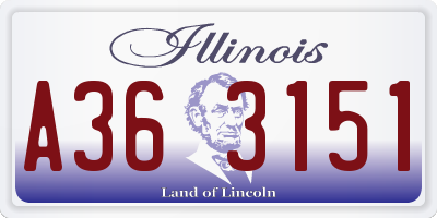 IL license plate A363151
