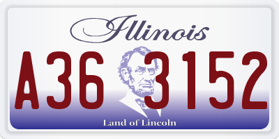 IL license plate A363152